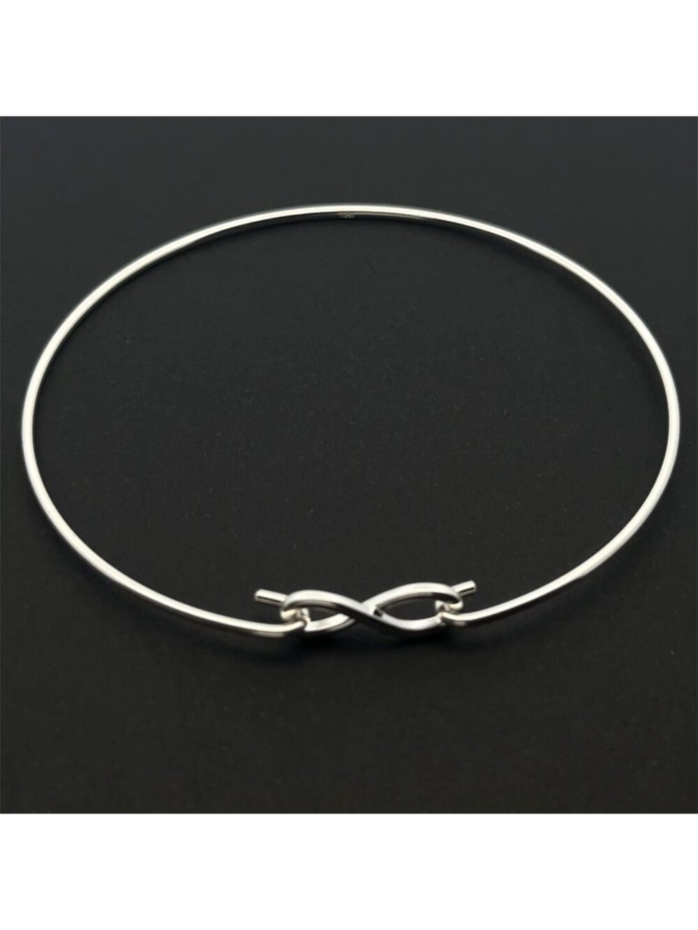 925 Sterling Silver Interchangeable Hook Bangle, Modular, Infinity Connector